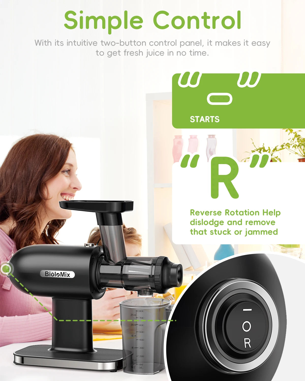 Blendiva Horizontal Cold Press Juicer