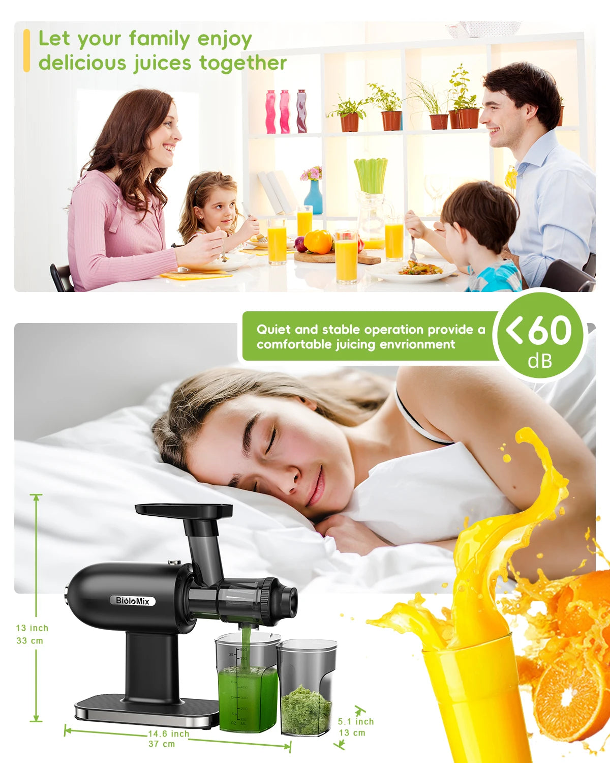 Blendiva Horizontal Cold Press Juicer